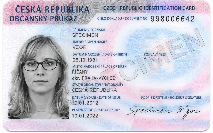 Czech ID card preview